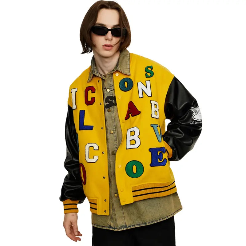 Baseball Jersey Colorful Letters jackets