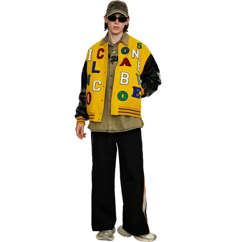Baseball Jersey Colorful Letters jackets