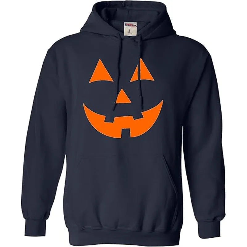 Go All Out Jack O Lantern Pumpkin Face Halloween Pullover Hoodie
