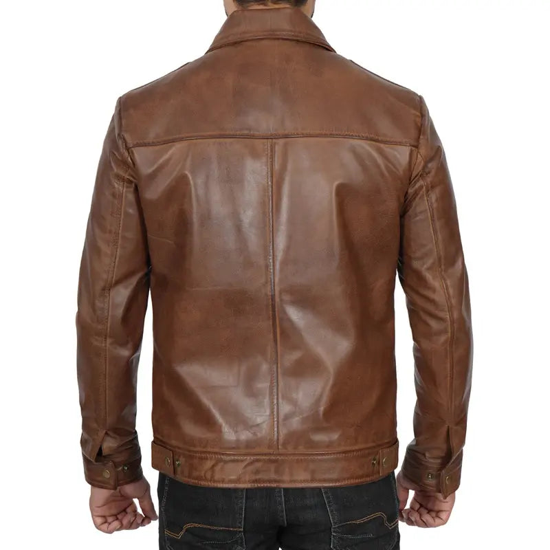 Harrington Vintage Men's Leather Jacket