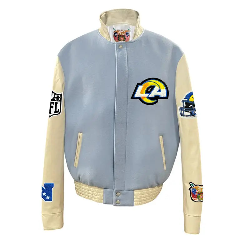 RAMS Baby Blue Varsity Jacket