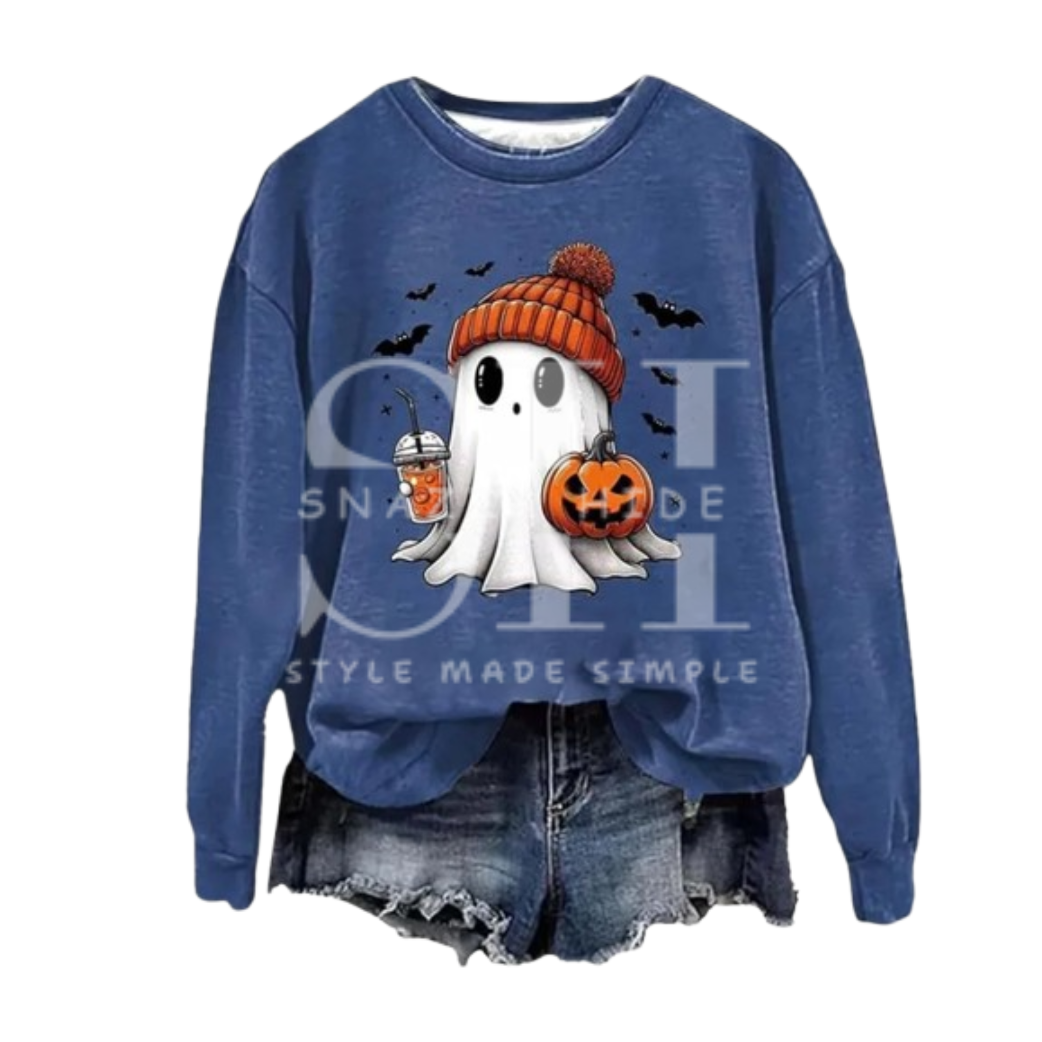 Funny Ghost Soda Graphic Fleece Sweatshirt