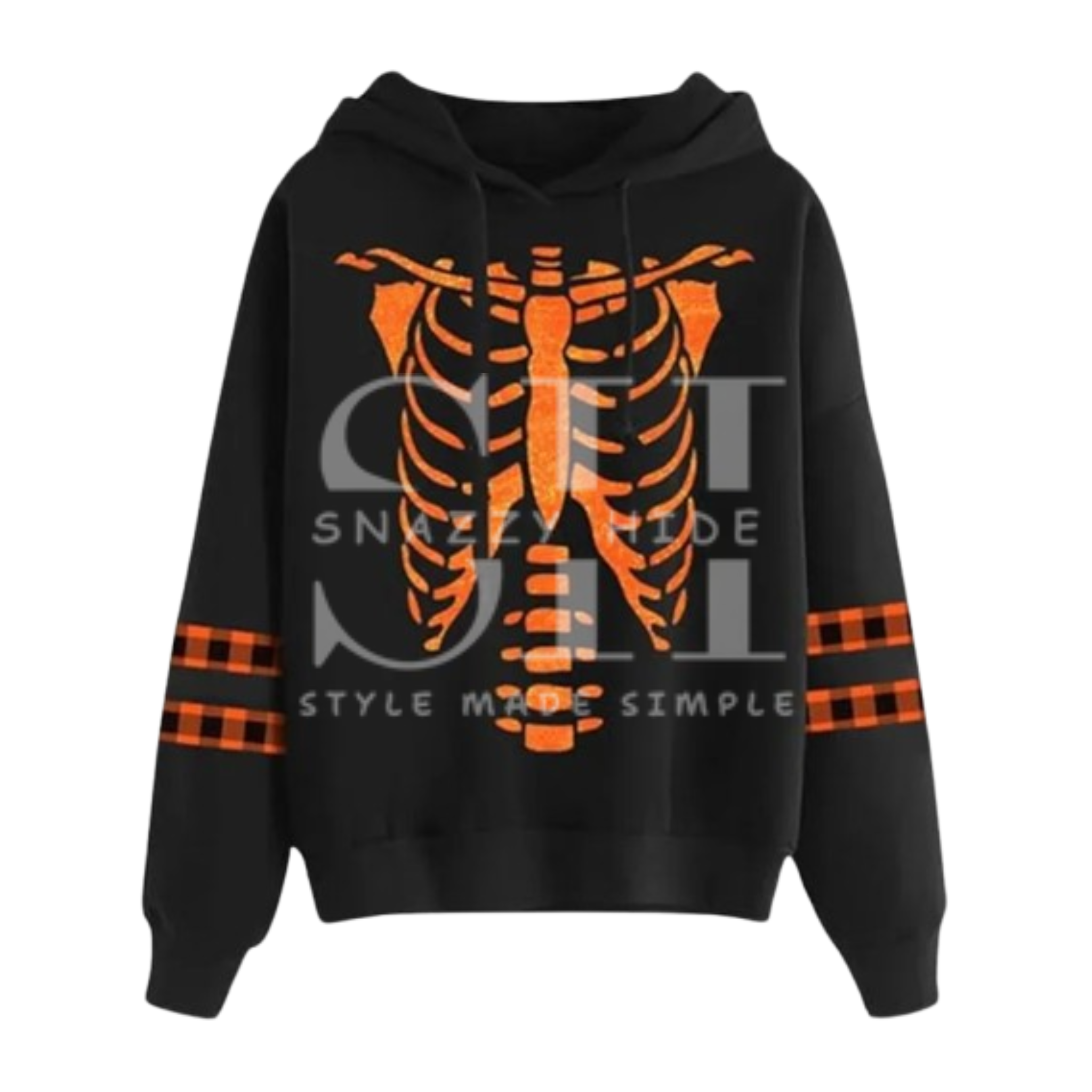 Spadehill Halloween Pumpkin Skeleton Pullover Hoodie