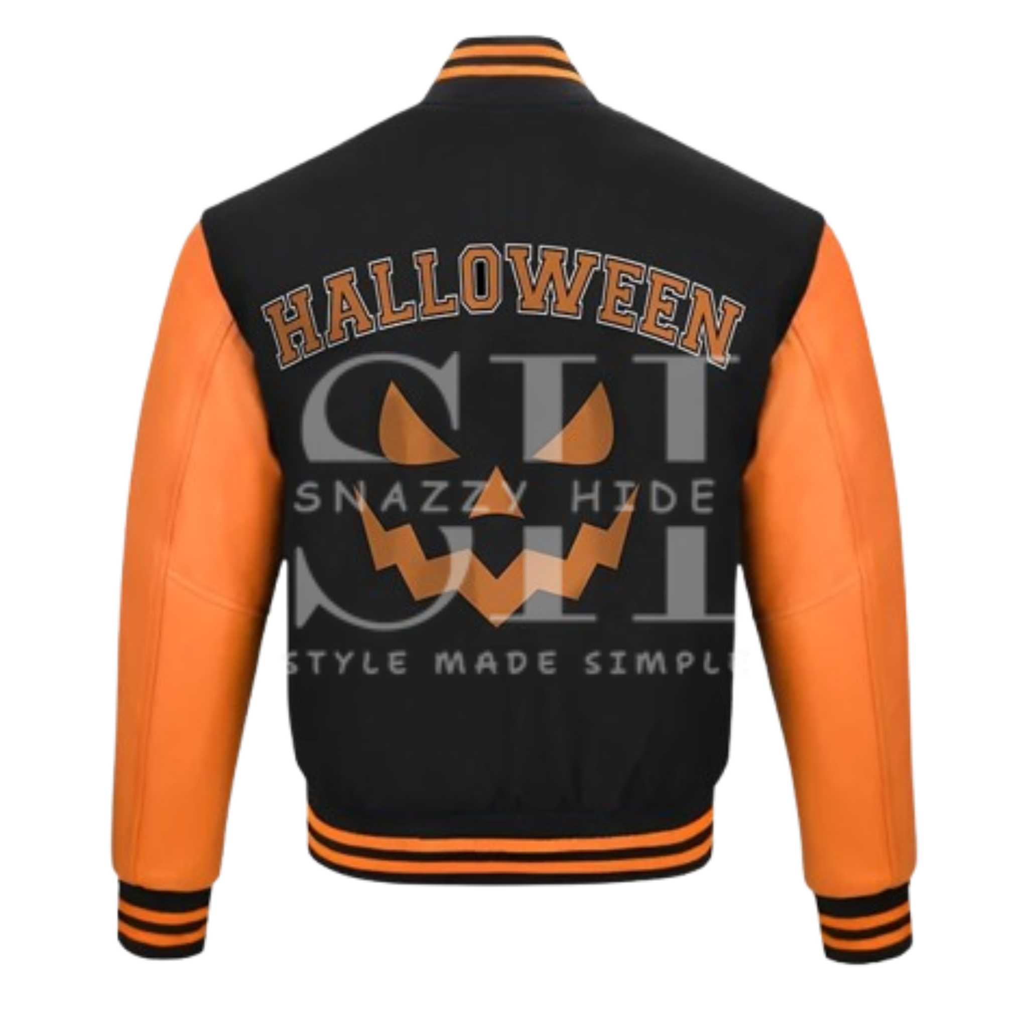 Halloween Pumpkin Black and Orange Bomber Jacket