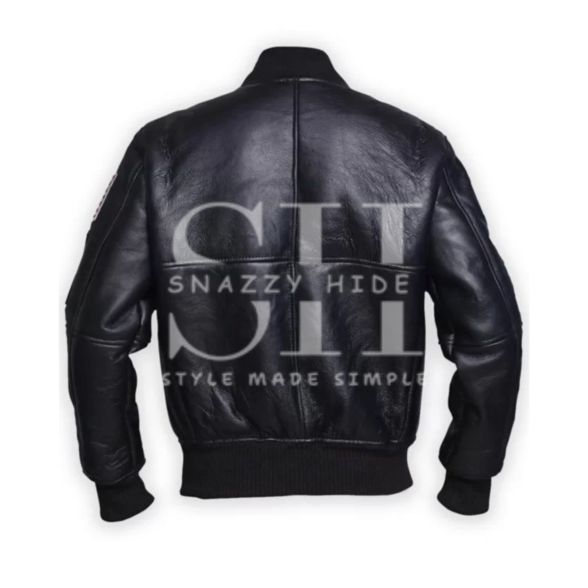 Men’s Black American Flag Leather Jacket