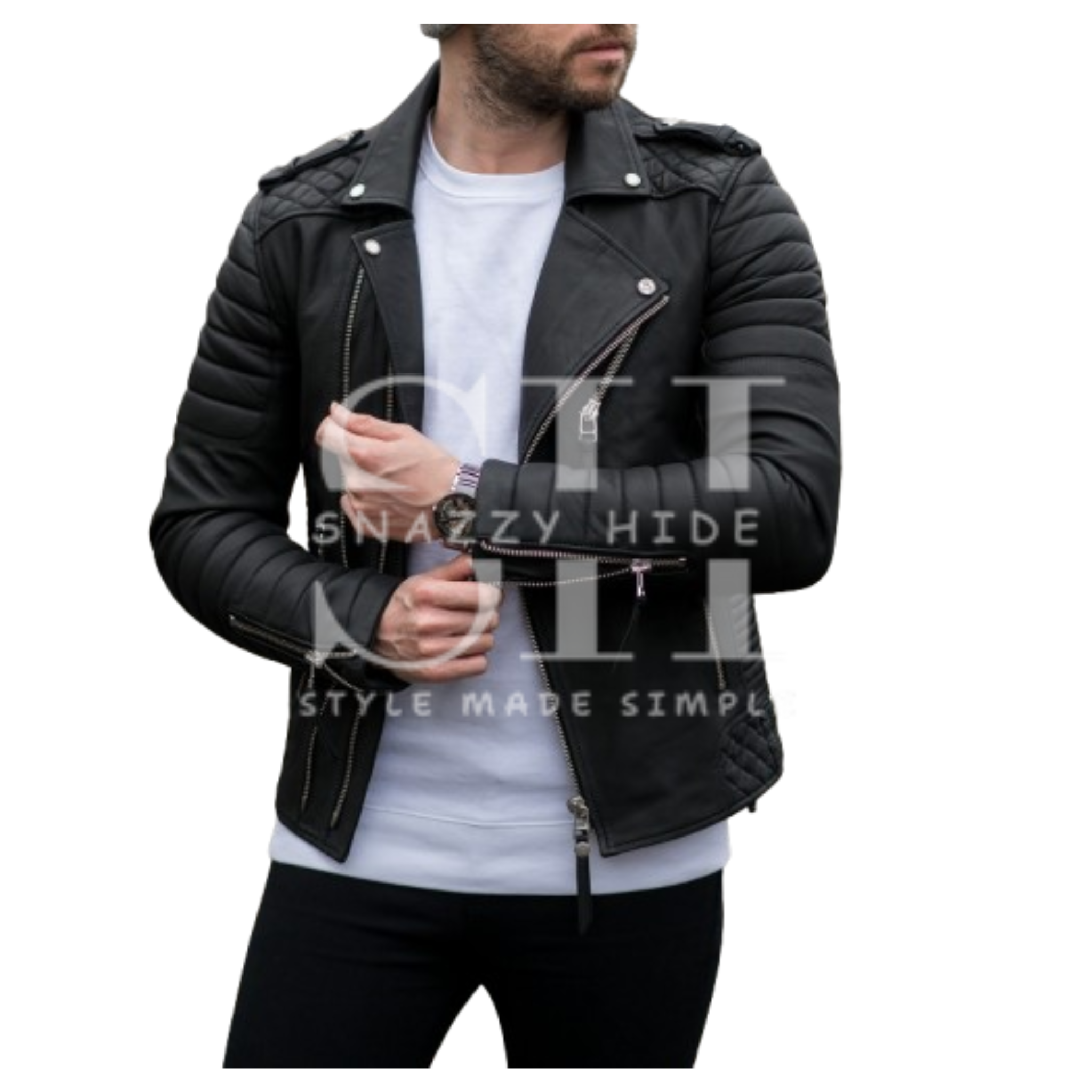 Men’s Boda Skins Kay Michaels Leather Biker Jacket