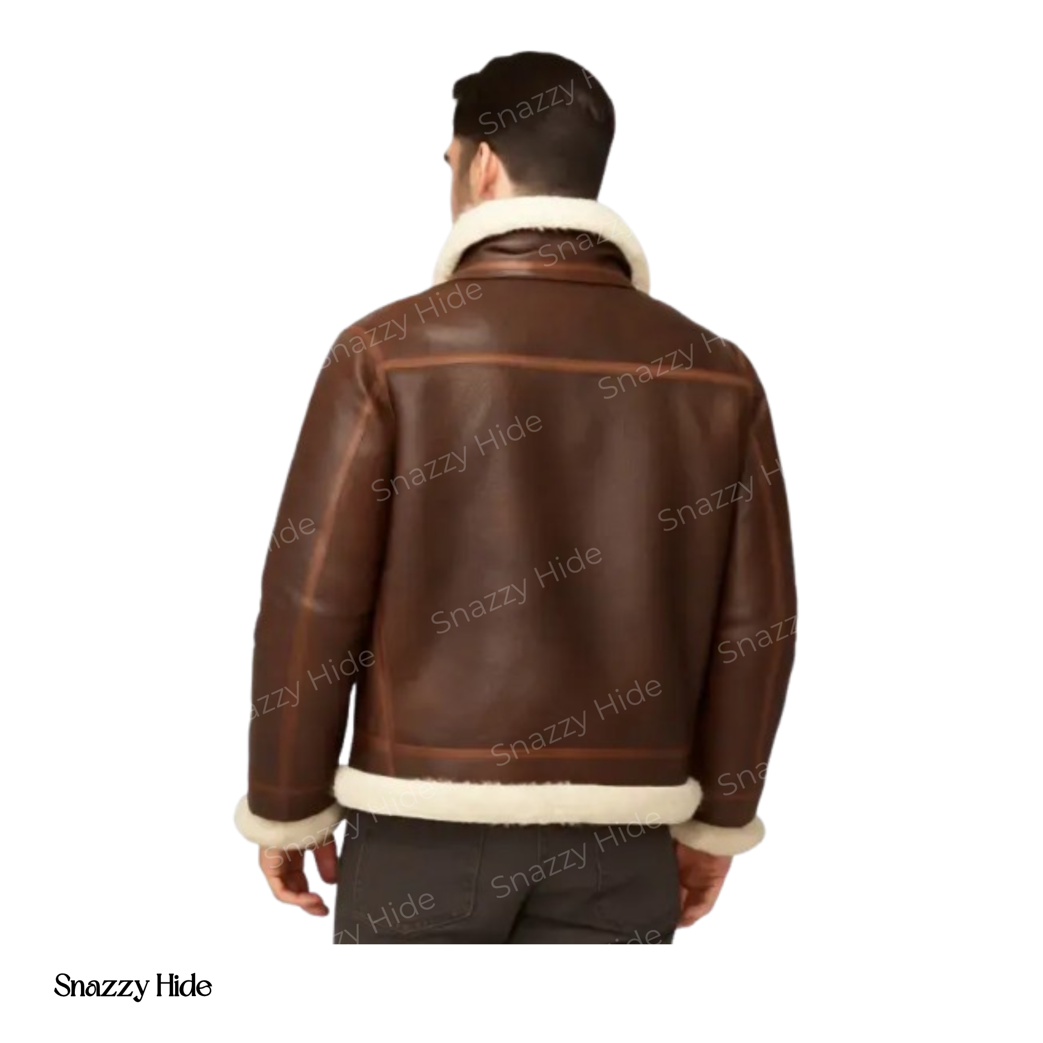 Alex Brown Sheepskin Shearling Aviator Leather Jacket