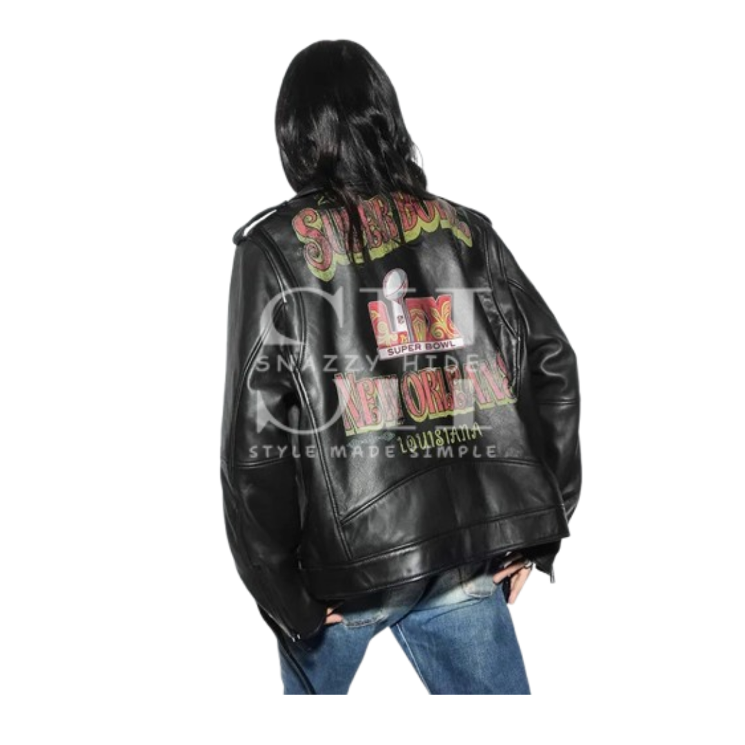 Super Bowl LIX Tabitha Oversized Moto Jacket