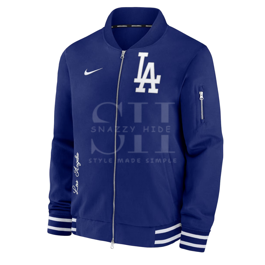 Men's Los Angeles Dodgers Nike Royal Authentic Collection Full-Zip Bomber Jacket