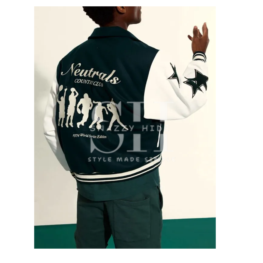 Neutrals Country Club Varsity Jacket