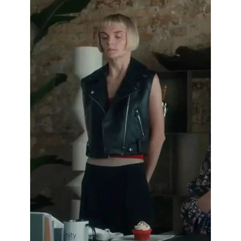 Geek Girl Betty Black Leather Vest