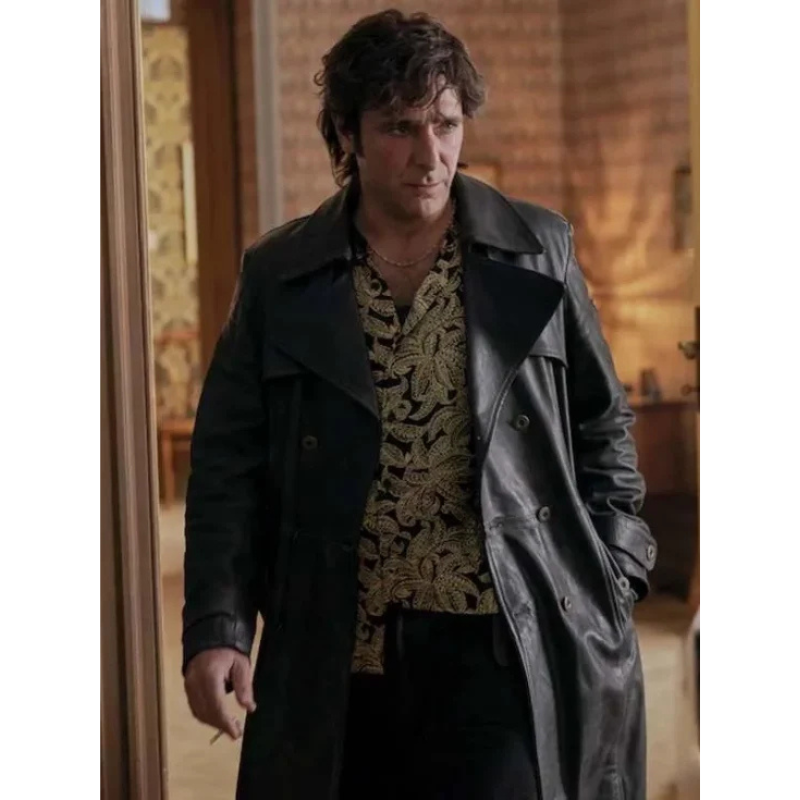 Tommaso Supersex S01 Black Leather Trench Coat