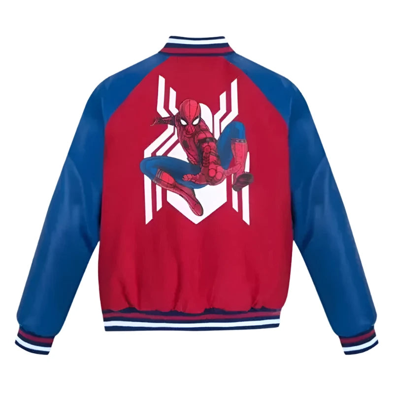 90’s Spider Man Blue & Red Varsity Jacket