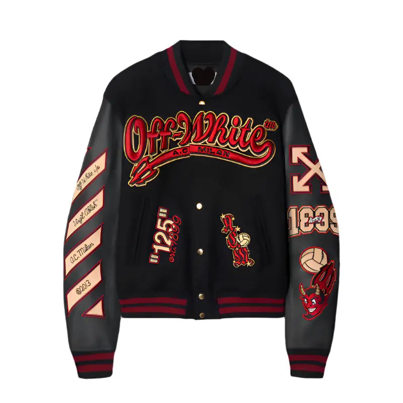 Ac Milan X Off-White 125th Anniversary Varsity Jacket
