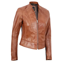 Amy Tan Cafe Racer Slim Fit Women's Leather Jacket