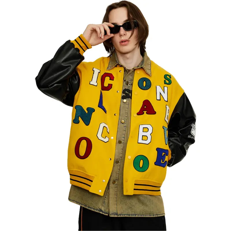 Baseball Jersey Colorful Letters jackets