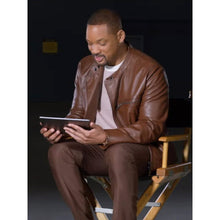 Will Smith Brown Leather Jacket-Bad Boys Ride or Die 2024