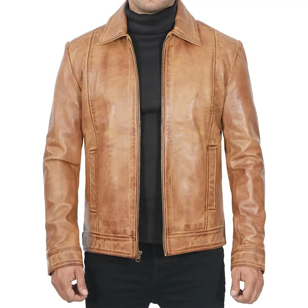Casual Harrington Vintage Leather Jacket