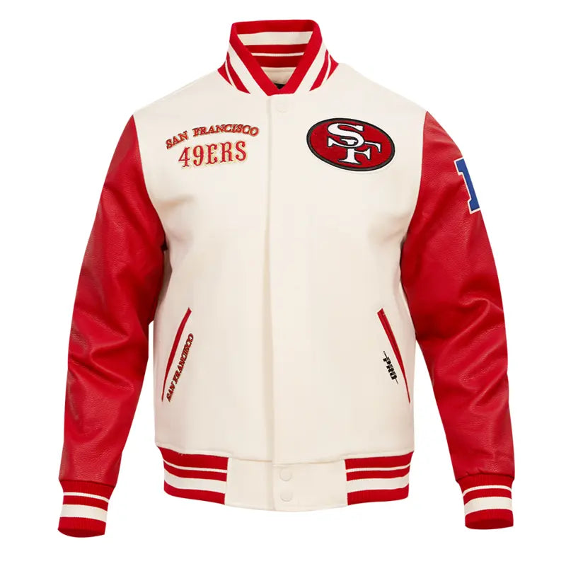 Retro Classic San Francisco 49ers Rib Wool Varsity Jacket