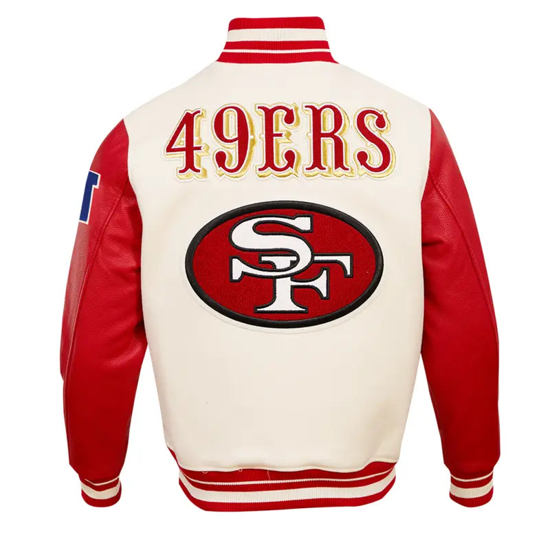 Retro Classic San Francisco 49ers Rib Wool Varsity Jacket