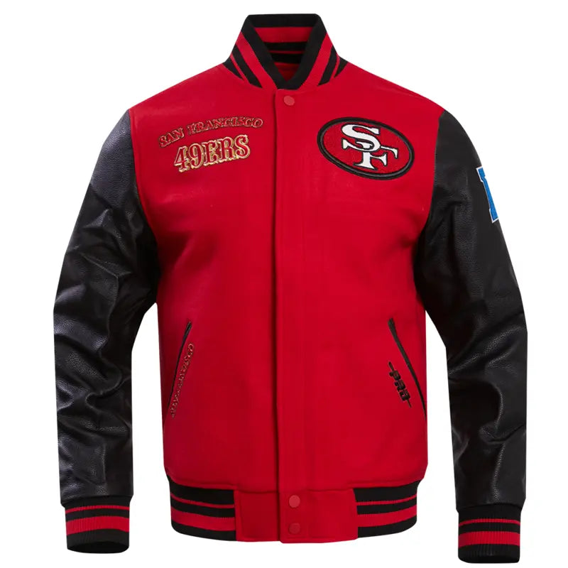 Retro Classic San Francisco 49ers Rib Wool Varsity Jacket