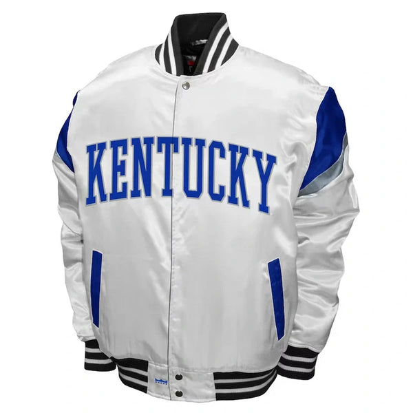 Franchise Club Kentucky Wildcats Power White | Royal Satin Jacket