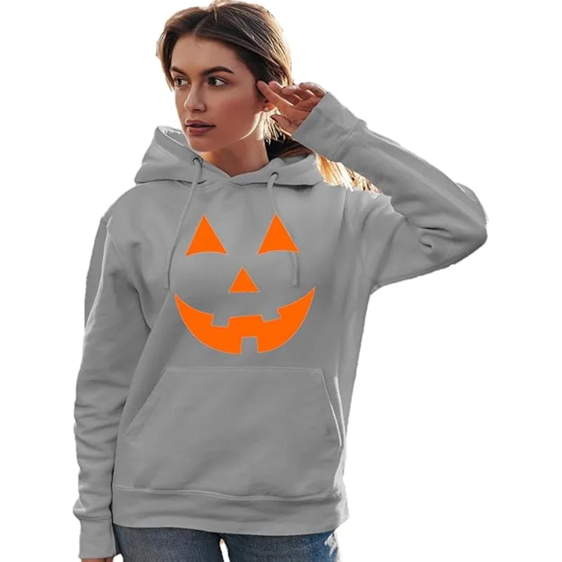 Go All Out Jack O Lantern Pumpkin Face Halloween Hoodie

