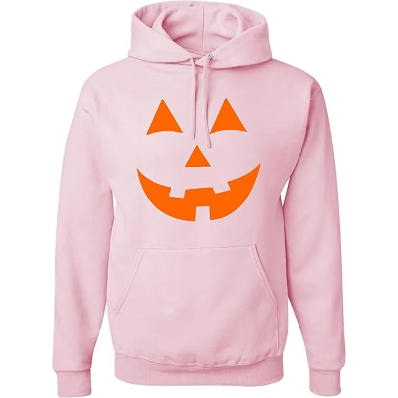 Go All Out Jack O Lantern Pumpkin Face Halloween Pullover Hoodie