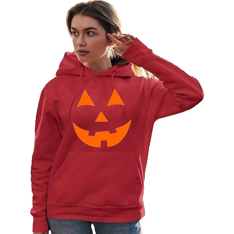 Go All Out Jack O Lantern Pumpkin Face Halloween Pullover Hoodie