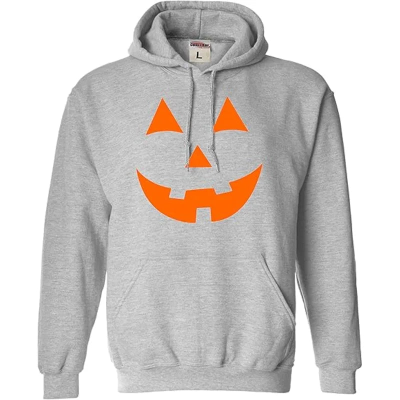 Go All Out Jack O Lantern Pumpkin Face Halloween Pullover Hoodie