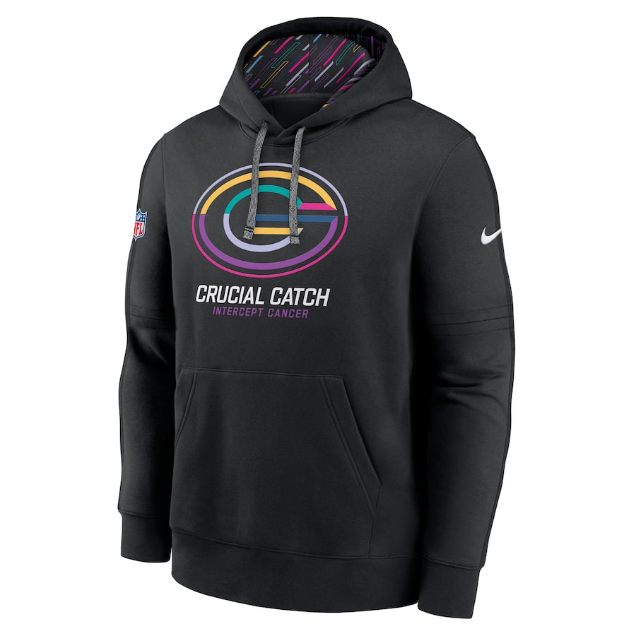 Green Bay Packers Black Pullover Hoodie
