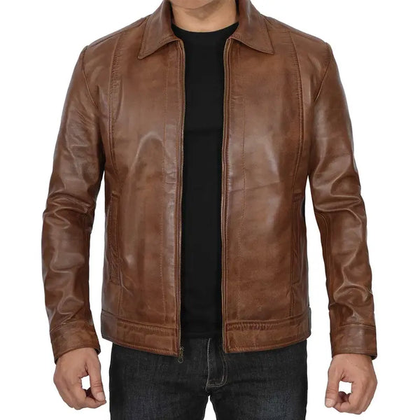 Harrington Vintage Men's Leather Jacket
