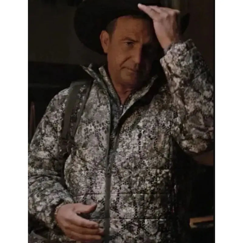 John Dutton Yellowstone Season 5 Snake Print Leather Jacket