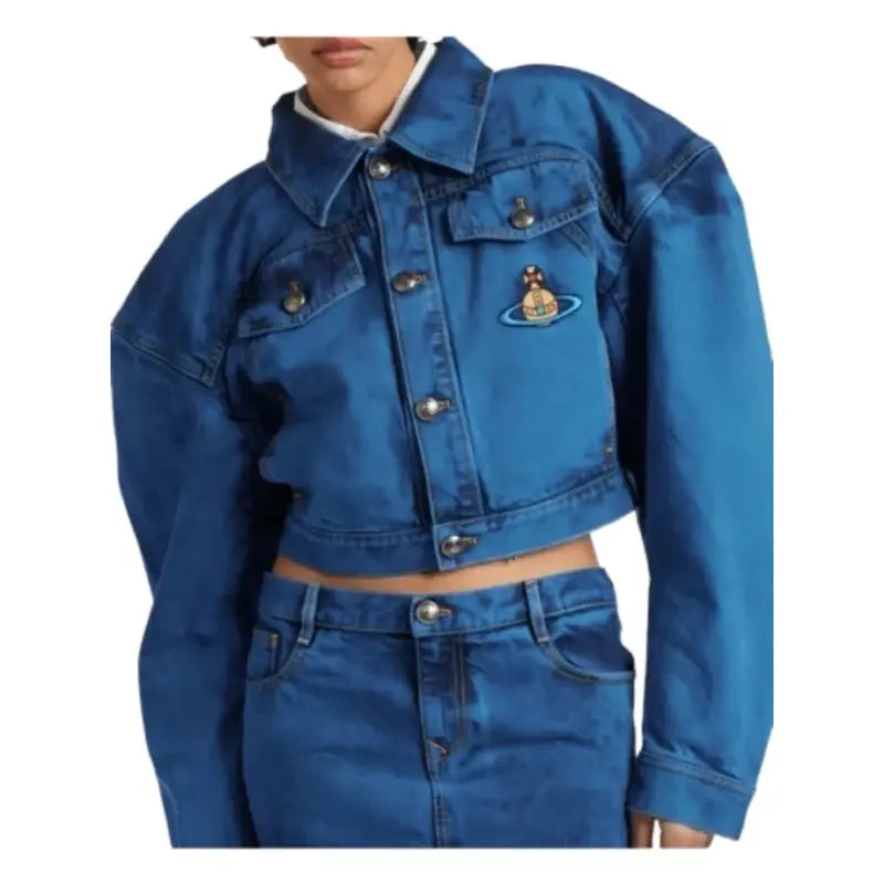 Lily Collins Emily In Paris S4 Blue Denim Jacket
