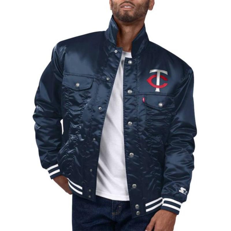 Minnesota Twins Navy Tab Trucker Jacket