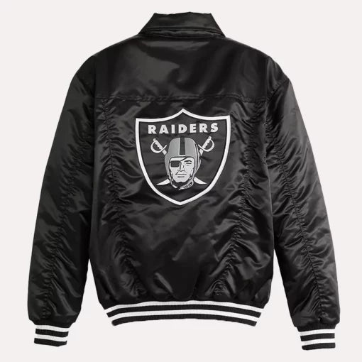 Raiders Baseball Team Black Satin Jacket