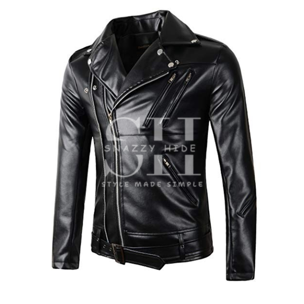 Mens Zipper Biker Jacket Coat