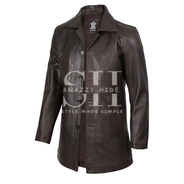Mens Natural Distressed Leather Jacket For Men