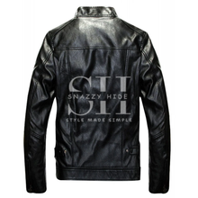 Mens MA-1 Air Force Bomber Flight Leather Jacket