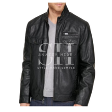 Mens Faux Leather Moto Jacket