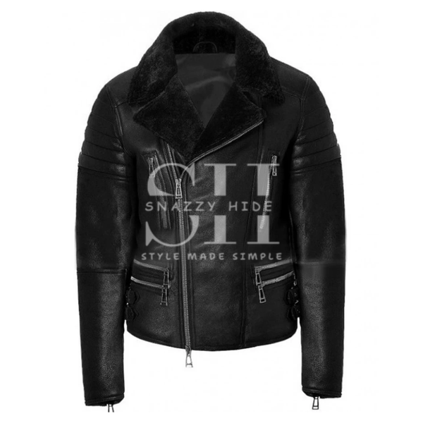 Mens Designer Jacket with Fur Collar