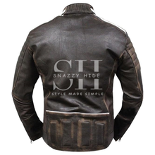 Mens Brown Cafe racer Leather Jacket