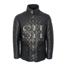 Mens Black Quilted Leather Jacket