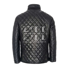 Mens Black Quilted Leather Jacket