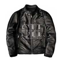 Mens Black Leather Biker Jacket On Hot Sale