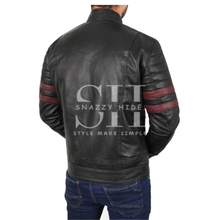 Mens Black Genuine Lambskin Leather Jacket