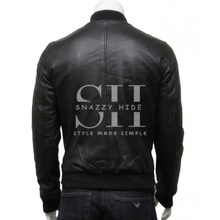 Mens Biker Slim Fit Bomber Jacket