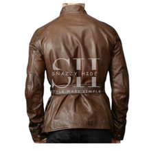 Men's Brown Leather Jacket Waxed