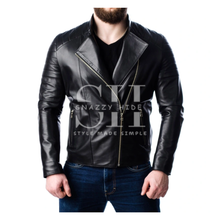Men’s Quilted Motorcycle Leather Jacket