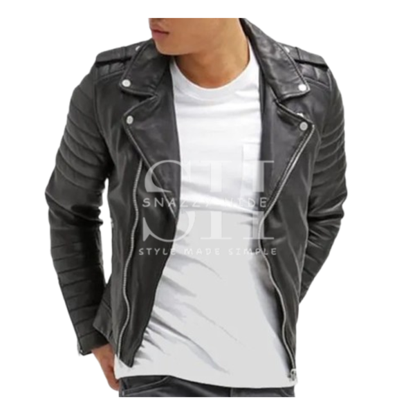 Men’s Fitted Leather Biker Jacket